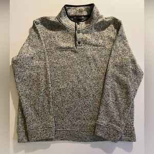 Eddie Bauer Gray Radiator Fleece Quarter Button-Up Pullover Shirt